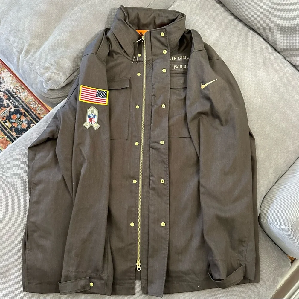 Nike NFL On field New England Patriots Military Support Coat - Swoosh Logo 3XL - Picture 6 of 16